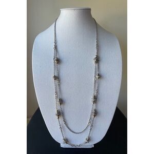 LOFT NWOT Layered 19” Necklace, Gold & Silver